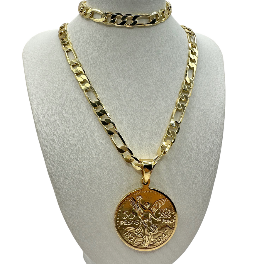 Cadena y esclava Cartier de 8mm con Centenario en oro laminado de 18K