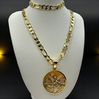 Cadena y esclava Cartier de 8mm con Centenario en oro laminado de 18K