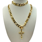 Cadena y Esclava Cartier 8mm con dije Cristo Chico