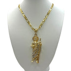 Cadena Cartier 5mm con dije San Judas Blanco