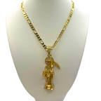 Cadena Cartier 5mm con dije Santa Muerte Dorada