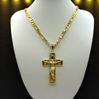 Cadena Cartier 5mm Con Cristo en Oro Laminado de 18K