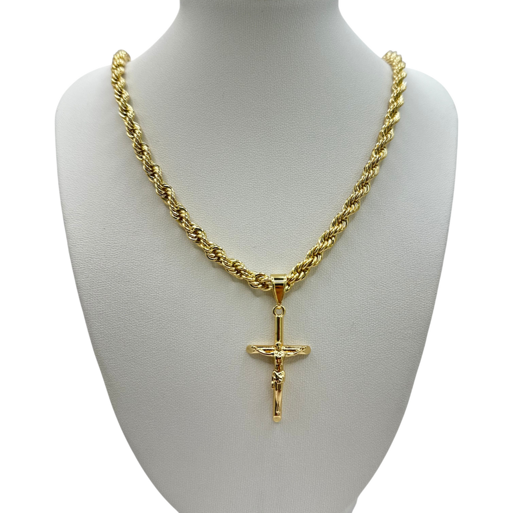 Cadena Torzal 5mm con dije Cristo Chico
