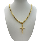 Cadena Torzal 5mm con dije Cristo Chico