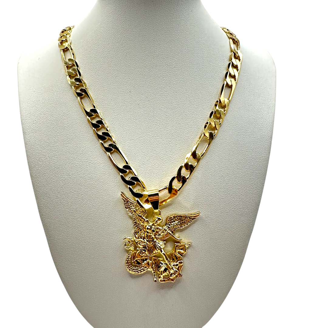 Cadena Cartier de 8mm Con San Miguel Arcangel