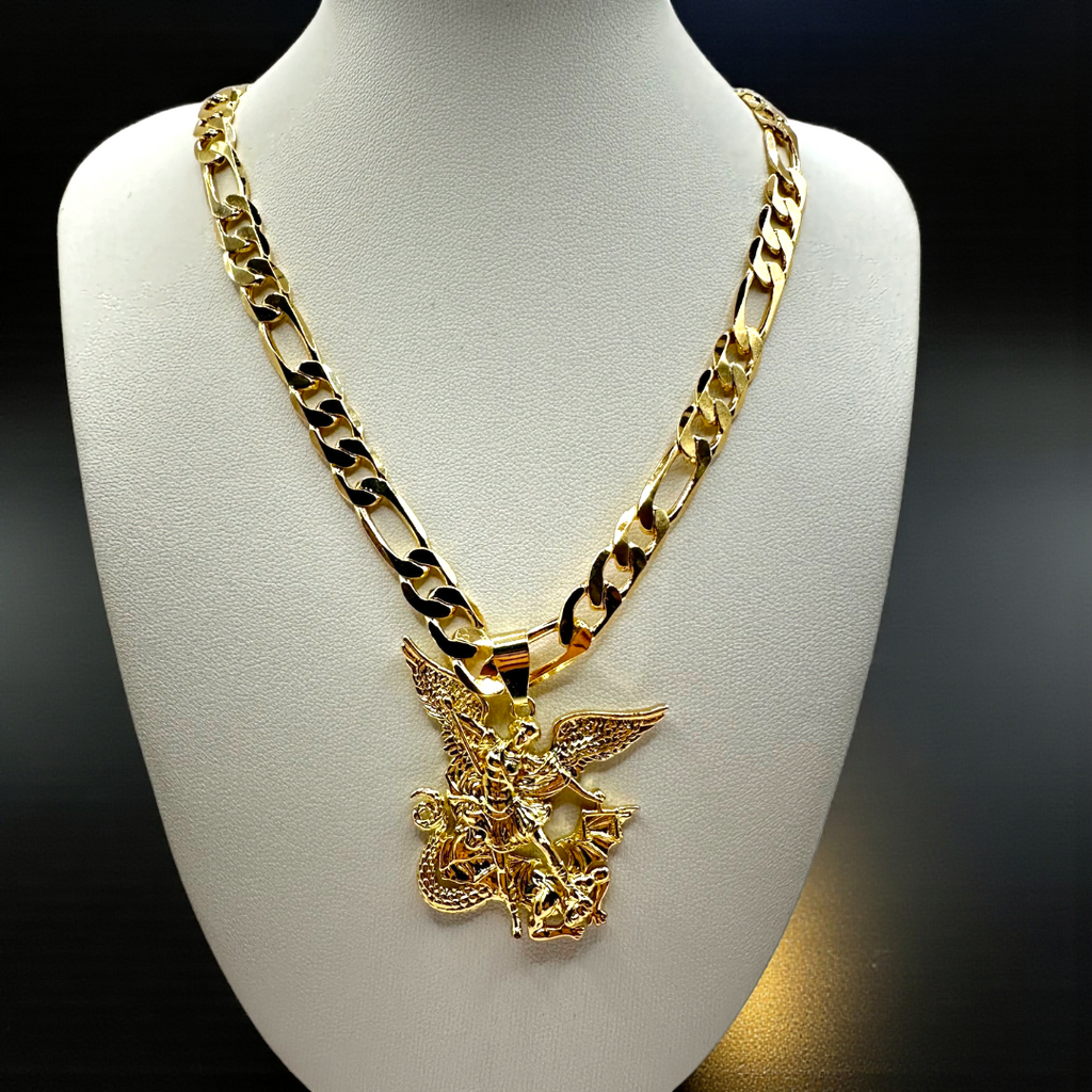 Cadena Cartier de 8mm Con San Miguel Arcangel