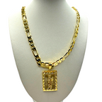 Cadena Cartier 8mm con dije San Judas Cuadrado