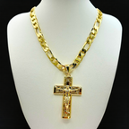 Cadena Cartier 8mm Con Cristo en Oro Laminado de 18K
